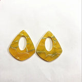 100pcs Acrylic Stripe Drop-Shape Charms for Earrings DIY