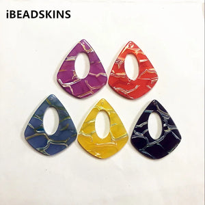 100pcs Acrylic Stripe Drop-Shape Charms for Earrings DIY