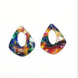 50pcs Bright Marble Texture Drop Charms for Earring DIY