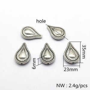CCB Rhodium Drop Shape Beads for Earrings - 100pcs