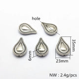 CCB Rhodium Drop Shape Beads for Earrings - 100pcs