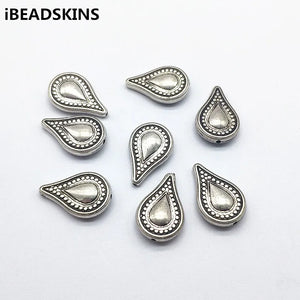 CCB Rhodium Drop Shape Beads for Earrings - 100pcs