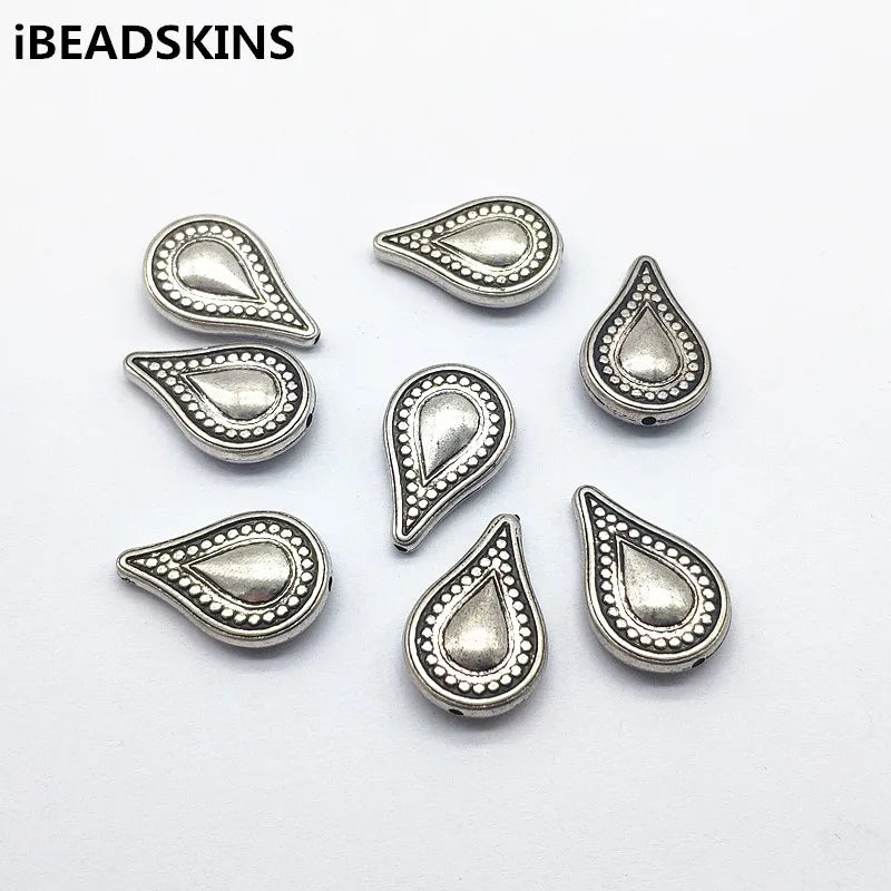 CCB Rhodium Drop Shape Beads for Earrings - 100pcs
