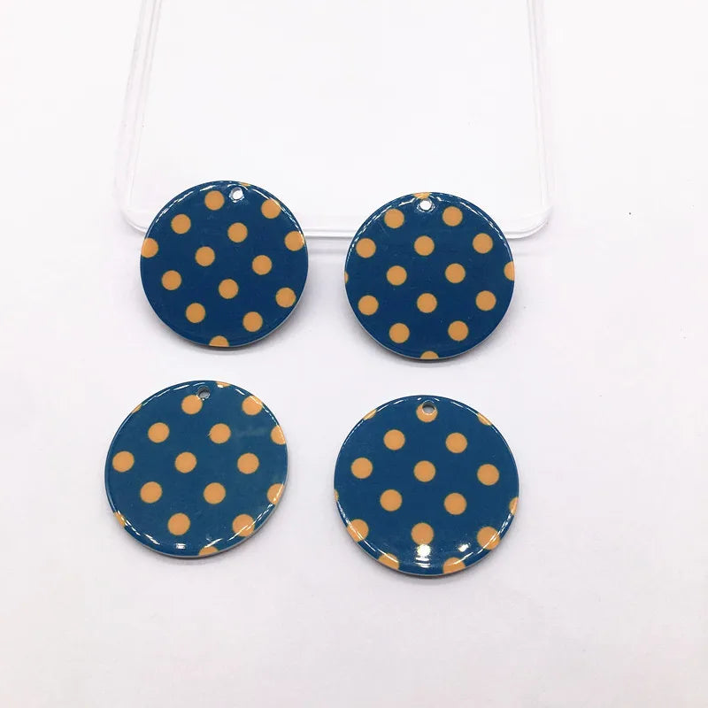 35mm Acrylic Coin-Shape Charm for Earring Accessories - 100pcs