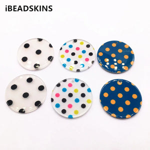 35mm Acrylic Coin-Shape Charm for Earring Accessories - 100pcs
