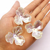 35mm 50pcs Aurora/AB Petal Beads for DIY Jewelry Making