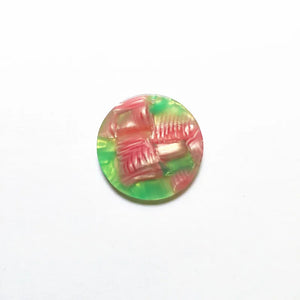 35mm Coin-Shape Acetic Acid Charm for Stud Earrings, 50pcs