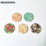 35mm Coin-Shape Acetic Acid Charm for Stud Earrings, 50pcs