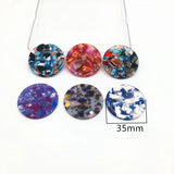 35mm 50pcs/lot Acetic Acid Coin Earring Charms for Jewelry Making