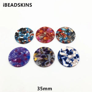 35mm 50pcs/lot Acetic Acid Coin Earring Charms for Jewelry Making