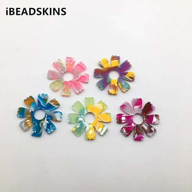 Acetic Acid Flower Charms for Earrings Accessories (50pcs)