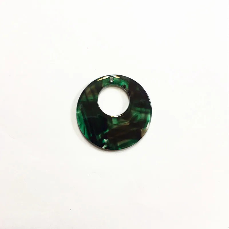 50pcs Acetic Acid Imitate Marble Stripe Round Charms for DIY Earrings
