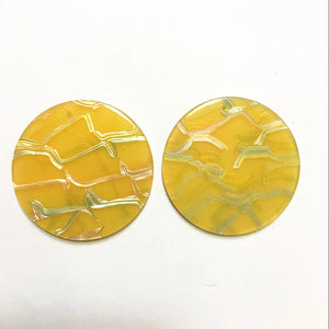 35mm Acrylic Stripe Coin Charms for Earrings - 50pcs/lot