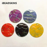 35mm Acrylic Stripe Coin Charms for Earrings - 50pcs/lot