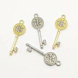 35x12mm Rhinestone Pendants Key Charm DIY Jewelry Findings 100pcs