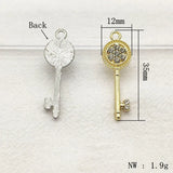 35x12mm Rhinestone Pendants Key Charm DIY Jewelry Findings 100pcs
