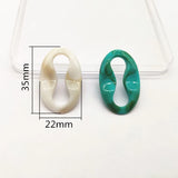 240pcst Acrylic Marble Effect Oval-Shape Beads for Earrings