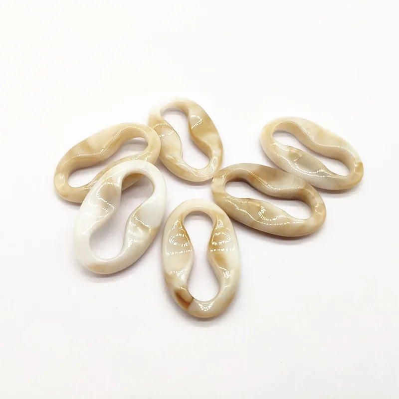 240pcst Acrylic Marble Effect Oval-Shape Beads for Earrings