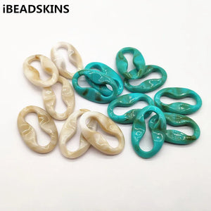 240pcst Acrylic Marble Effect Oval-Shape Beads for Earrings