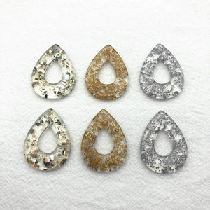 30pcs Acrylic Drop-shape Charm for Earrings, Jewelry Findings