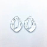 100pcs Clear Acrylic Oval-shape Beads for Earrings DIY