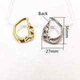 Drop Shape Earring Charms, Zinc Alloy, 36x27mm, 50pcs