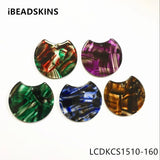 50pcs Acetic Acid Marble Stripe Round Charms for Earring DIY