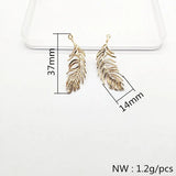 50Pcs Leaves Charm Copper Earrings Jewelry DIY Accessory