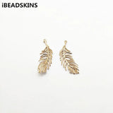 50Pcs Leaves Charm Copper Earrings Jewelry DIY Accessory