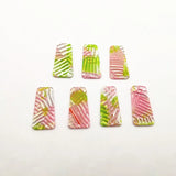 50pcs Acetic Acid Stripe Trapezoidal-Shape Charm for Earring Accessories