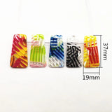50pcs Acetic Acid Stripe Trapezoidal-Shape Charm for Earring Accessories