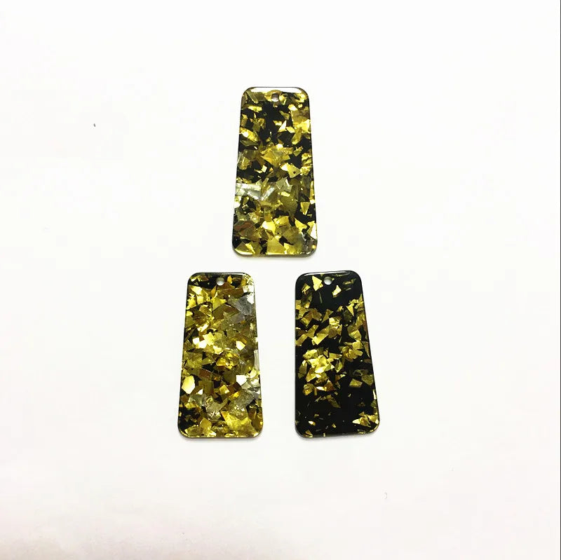 Acrylic Ice Crack Trapezoid Charms for Jewelry DIY (50pcs)
