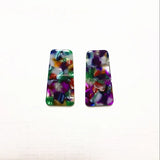 50pcs Acetic Acid Imitate Marble Trapezoid Charm for DIY Jewelry