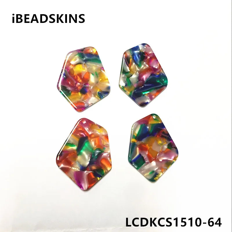 50pcs/lot Multicolor Marble Texture Charm for Earring/Jewelry DIY