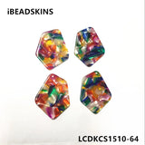 50pcs/lot Multicolor Marble Texture Charm for Earring/Jewelry DIY
