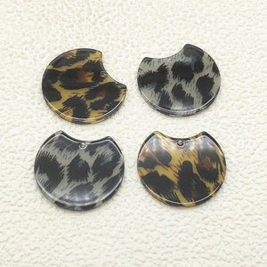 Moon Acrylic Charm 37x30mm 50pcs Earring Jewelry Findings