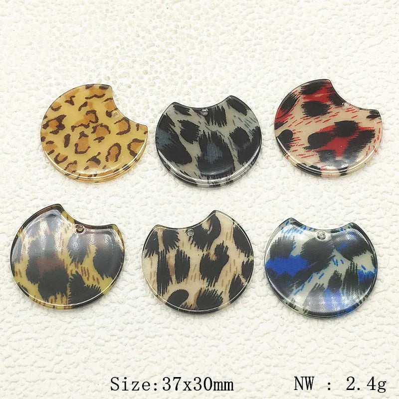 Moon Acrylic Charm 37x30mm 50pcs Earring Jewelry Findings