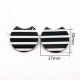 50pcs Acetic Acid Stripe Round-Shape Charms for Earrings - Jewelry Findings
