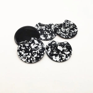 Acrylic Round-Shape Charm for Earrings, 50pcs