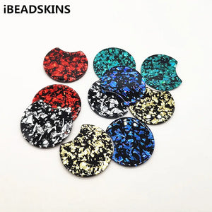 Acrylic Round-Shape Charm for Earrings, 50pcs