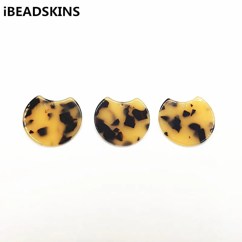 Round Acetic Acid Charm for Earrings DIY 50pcs/lot