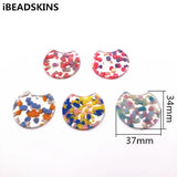 37x30mm 50pcs Acetic Acid Round Charms for Earring Accessories