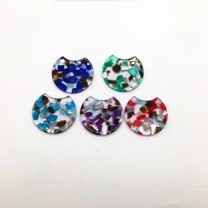 Round Acetic Acid Charms for Earrings - 50pcs/Lot