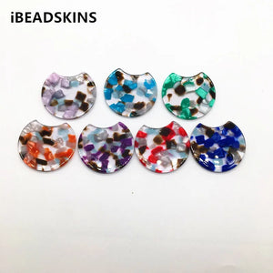 Round Acetic Acid Charms for Earrings - 50pcs/Lot