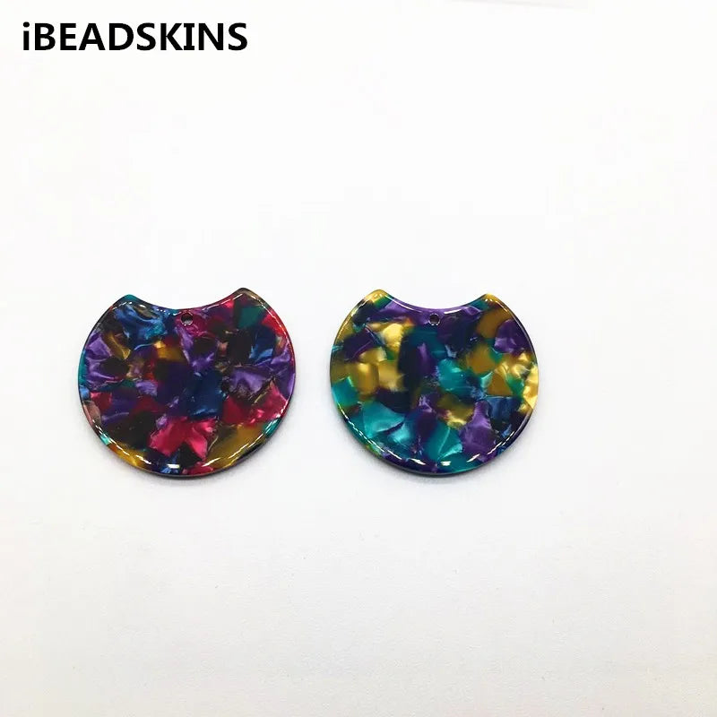 Acetic Acid Round-Shape Charms for Earrings - 50pcs