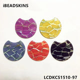 Acrylic Stripe Round-Shape Charms for Earrings DIY - 50pcs