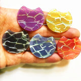 Acrylic Stripe Round-Shape Charms for Earrings DIY - 50pcs