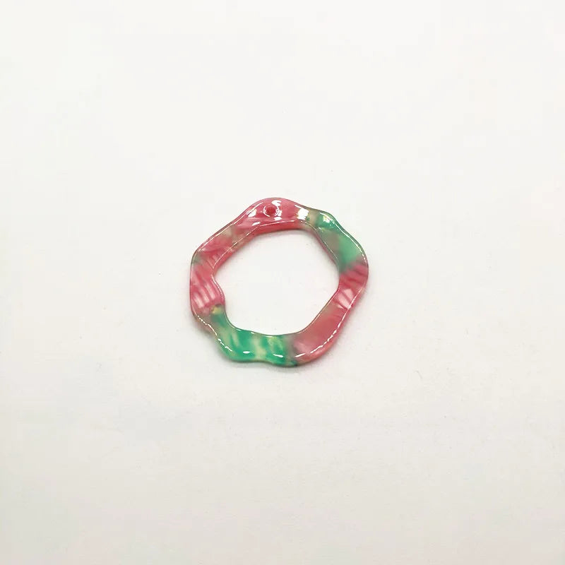 50pcs Rings-Shape Acetic Acid Charm for Stud Earrings - Earring Accessories