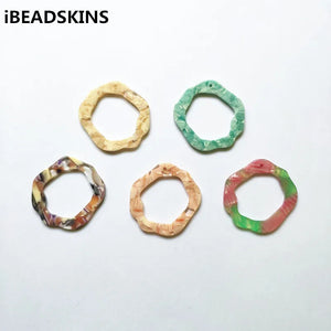 50pcs Rings-Shape Acetic Acid Charm for Stud Earrings - Earring Accessories