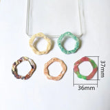 50pcs Rings-Shape Acetic Acid Charm for Stud Earrings - Earring Accessories